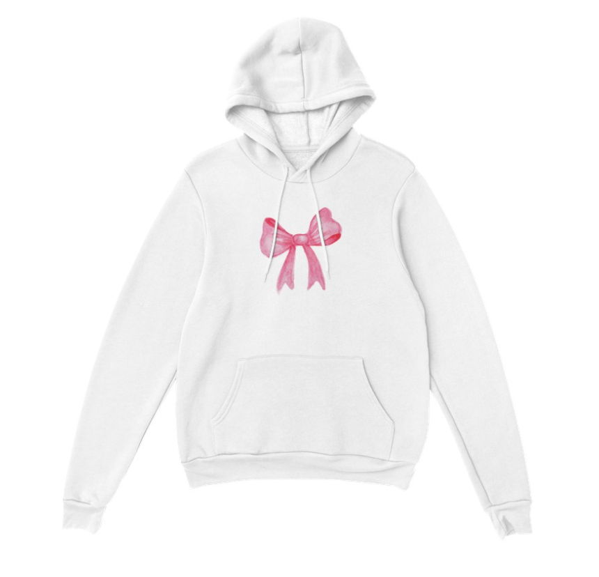 pink bow hoodie